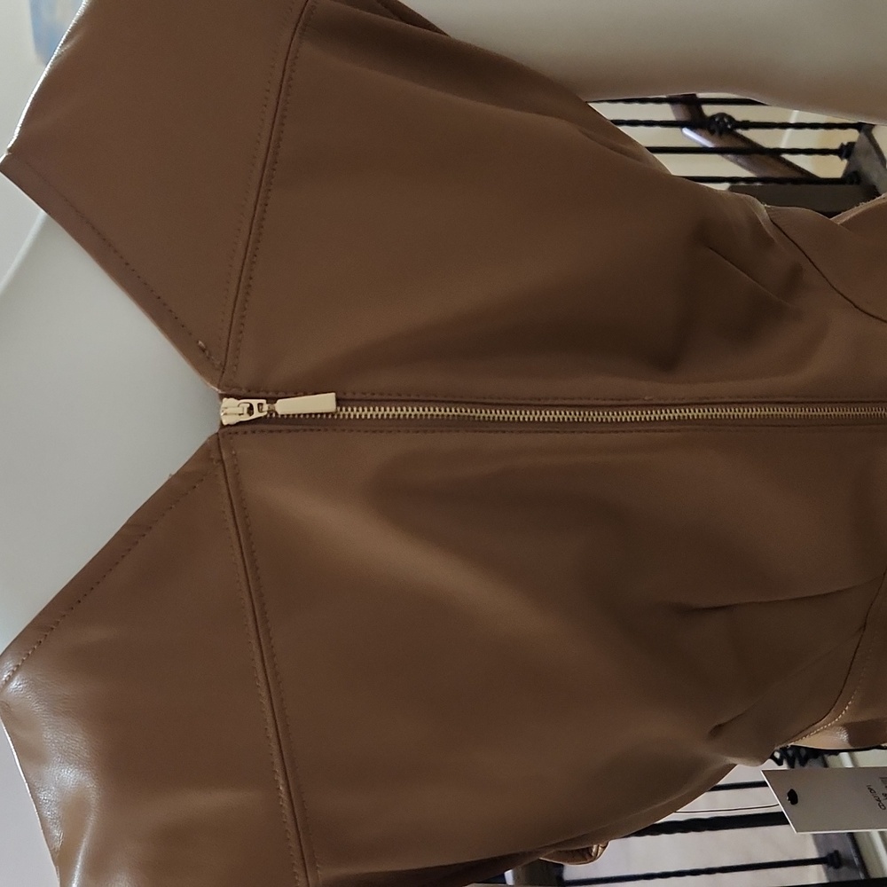 HOST PICK😍 Calvin klein faux leather dress NWT (Necklace NOT included). - Picture 8 of 10